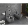 Mexen Lena rimless WC csésze lassan süllyedő vékony duroplast deszkával, sötét szürke matt - 30224071