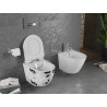 Mexen Lena Rimless WC csésze lecsapódásmentes Slim ülőkével, duroplast, fehér minta - 30224099