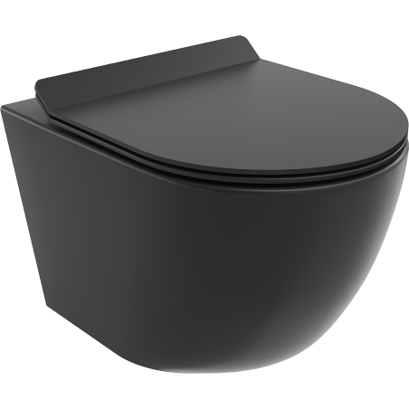 Mexen Lena toaletă wc Rimless cu capac cu închidere lentă slim, duroplast, negru mat - 30220185