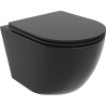 Mexen Lena Rimless WC csésze lassan záródó Slim duroplast üléssel, matt fekete - 30221085