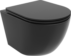 Mexen Lena vas de toaletă Rimless cu capac slim cu închidere lentă , duroplast, Negru mat - 30221085