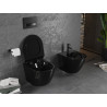 Mexen Lena Rimless WC csésze lassan záródó, vékony duroplast deszkával, fekete fényes - 30224070