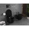 Mexen Lena vas de toaletă Rimless cu capac slim cu închidere lentă , duroplast, Neagră - 30224070