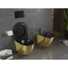 Mexen Lena vas wc Rimless cu capac slim cu închidere lentă, duroplast, negru mat/auriu - 30224076