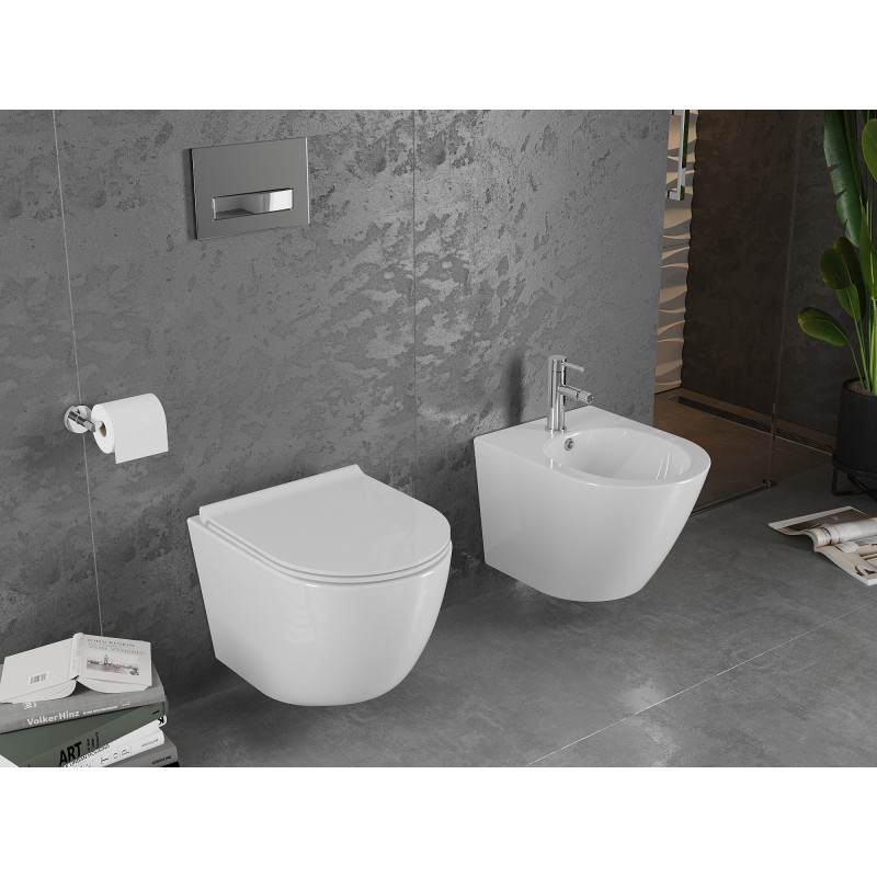 Mexen Lena vas wc Rimless cu capac soft close slim, duroplast, alb lucios - 30220500
