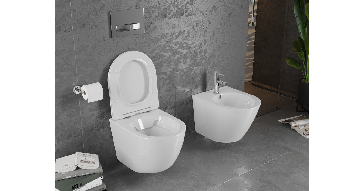Mexen Lena toaletă WC Rimless cu capac cu închidere lentă slim