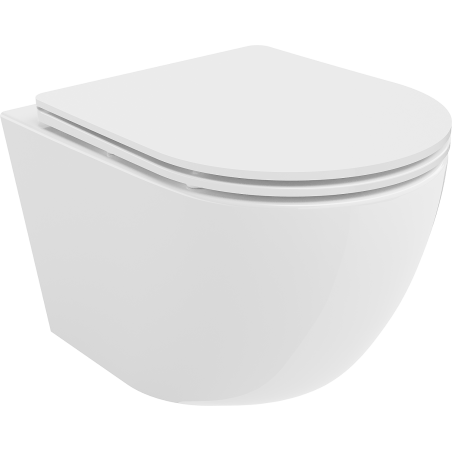 Mexen Lena perem nélküli WC csésze lassan záródó vékony ülőkével, duroplast, fényes fehér - 30220300