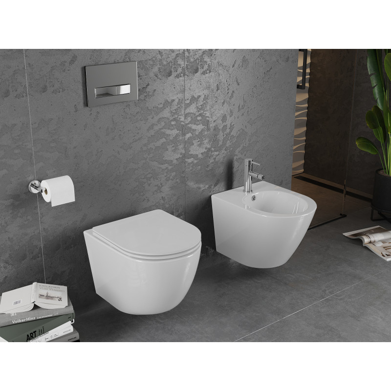 Mexen Lena wc csésze Rimless lassan csukódó Slim üléssel, duroplast, fényes fehér - 30220300