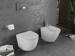 Mexen Lena vas wc Rimless cu scaun slim cu închidere lentă, duroplast, alb lucios - 30220300