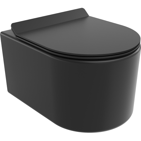 Mexen Sofia toaletă wc Rimless cu capac cu cădere lentă slim, duroplast, negru mat - 30540185