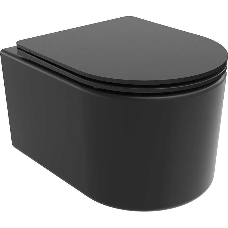 Mexen Sofia Rimless WC csésze lassan csukódó, vékony fedéllel, duroplast, fekete matt - 30541085