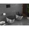 Mexen Lena vas WC Rimless cu capac slim cu închidere lentă, duroplast, negru mat/argintiu - 30224074