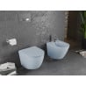 Mexen Lena perem nélküli wc csésze leeresztő automatikás ülőkével, duroplast, Szürke-Kék matt - 30224069