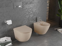 Mexen Lena Rimless WC csésze slim, duroplast, cappuccino matt - 30224064