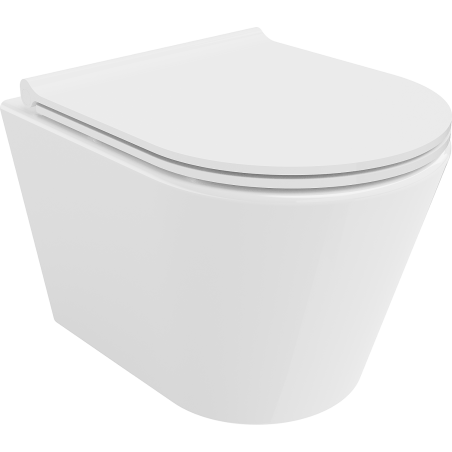 Mexen Rico Rimless WC kagyló lassan záródó, vékony duroplast ülőkével, fényes fehér - 30720500