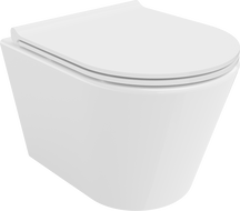 Mexen Rico perem nélküli WC csésze lassan záródó slim duroplast üléssel, fényes fehér - 30720500