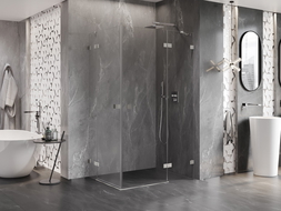 Mexen Lunar Duo cabină de duș rabatabilă dreapta 105 x 80 cm, transparent, nichel periat - 834-105P-080L-97-00