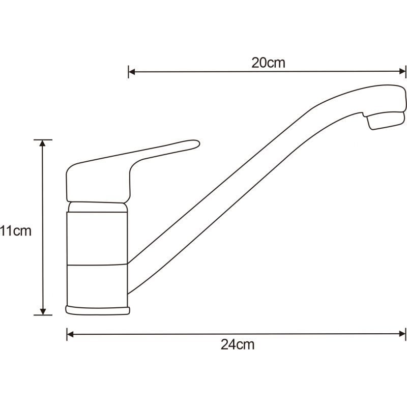 Mexen Selma hosszú kifolyású konyhai csaptelep, króm - 671100-00