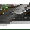 Mexen Bruno chiuvetă din granit cu 1 compartiment cu picurător 795 x 495 mm, Neagră, sifon Auriu - 6513791010-77-G
