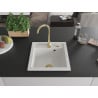Mexen Vito chiuvetă de granit cu 1 compartiment 520 x 490 mm, alb, sifon auriu - 6503521000-20-G