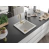 Mexen Vito 1-medencés gránit mosogató 520 x 490 mm, fehér, arany szifon - 6503521000-20-G