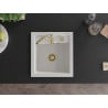 Mexen Vito 1-medencés gránit mosogató 520 x 490 mm, fehér, arany szifon - 6503521000-20-G