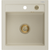 Mexen Vito 1 rekeszes gránit mosogató 520 x 490 mm, bézs, arany szifon - 6503521000-69-G