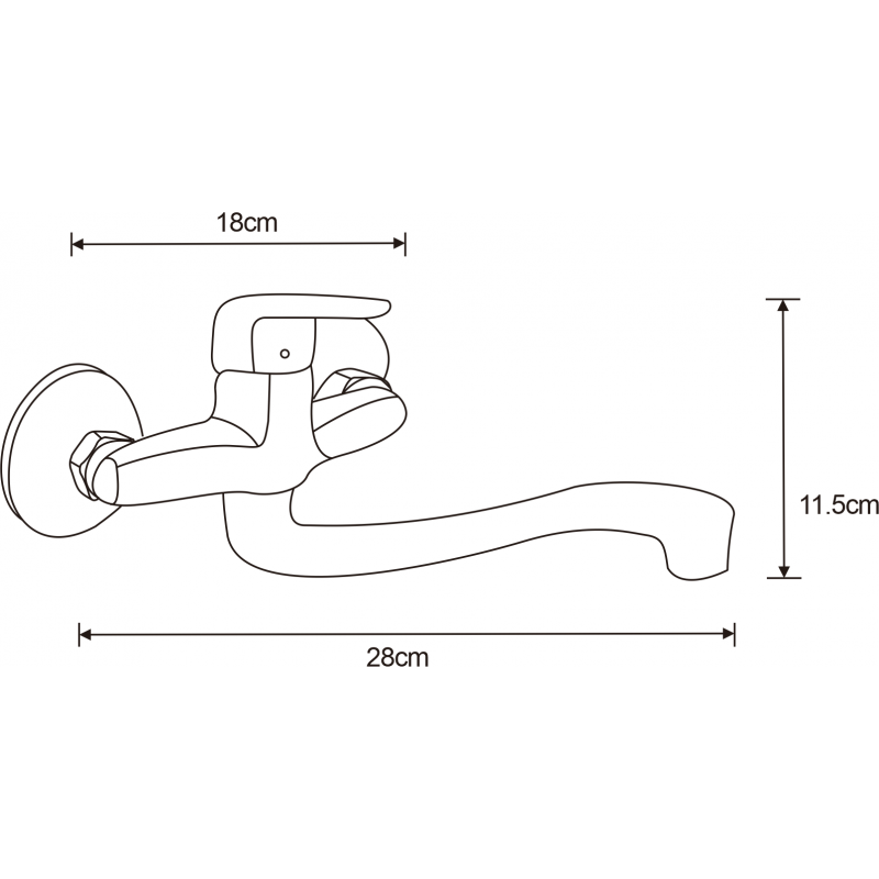Mexen Eris baterie de bucătărie cu gura de scurgere lungă, crom - 671200-00