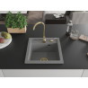 Mexen Vito chiuvetă de granit cu o singură cuvă 520 x 490 mm, gri, sifon auriu - 6503521000-71-G