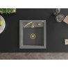 Mexen Vito 1-medencés gránit mosogató 520 x 490 mm, szürke, arany szifon - 6503521000-71-G