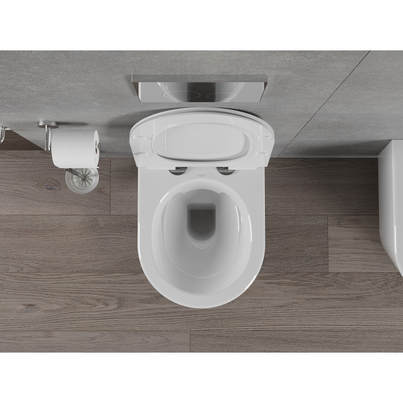 Mexen Rico vas de toaletă wc Rimless cu capac cu închidere lentă slim, duroplast, alb lucios - 30720100