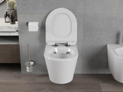 Mexen Rico vas de toaletă wc Rimless cu capac cu închidere lentă slim, duroplast, alb lucios - 30720100