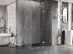 Mexen Lunar Duo zuhanykabin jobbra nyíló 120 x 105 cm, átlátszó, csiszolt nikkel - 834-120P-105L-97-00