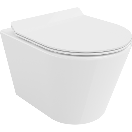 Mexen Rico vas de toaletă wc Rimless cu capac cu închidere lentă slim, duroplast, alb lucios - 30720100