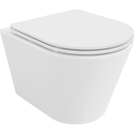 Mexen Rico Rimless WC csésze lassú leereszkedésű slim, duroplaszt, fényes fehér - 30720300
