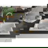 Mexen Mario Chiuvetă de granit cu 2 compartimente 820 x 436 mm, Albă, sifon Auriu - 6504822000-20-G