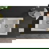 Mexen Mario Chiuvetă de granit cu 2 compartimente 820 x 436 mm, Albă, sifon Auriu - 6504822000-20-G