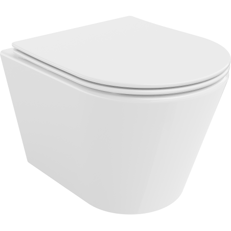 Mexen Rico Rimless WC csésze lassan záródó slim üléssel, duroplast, fényes fehér - 30720400