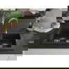 Mexen Mario chiuvetă din granit cu 2 cuve 820 x 436 mm, negru/argintiu metalizat, sifon auriu - 6504822000-73-G