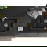 Mexen Mario Chiuvetă de granit cu 2 compartimente 820 x 436 mm, Neagră/Argintiu metalic, sifon Auriu - 6504822000-73-G