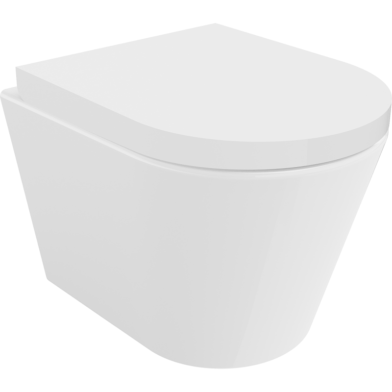 Mexen Rico perem nélküli WC-csésze lassan záródó deszkával kemény, duroplast, fényes fehér - 30720200
