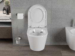 Mexen Rico perem nélküli wc csésze leeresztő automatikás, kemény ülőkével, Duroplaszt, Fehér - 30720200