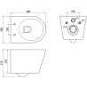 Mexen Rico vas de toaletă Rimless cu capac gros cu închidere lentă , duroplast, Albă - 30720200