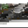 Mexen Mario Chiuvetă de granit cu 2 compartimente 820 x 436 mm, Neagră, sifon Auriu - 6504822000-77-G