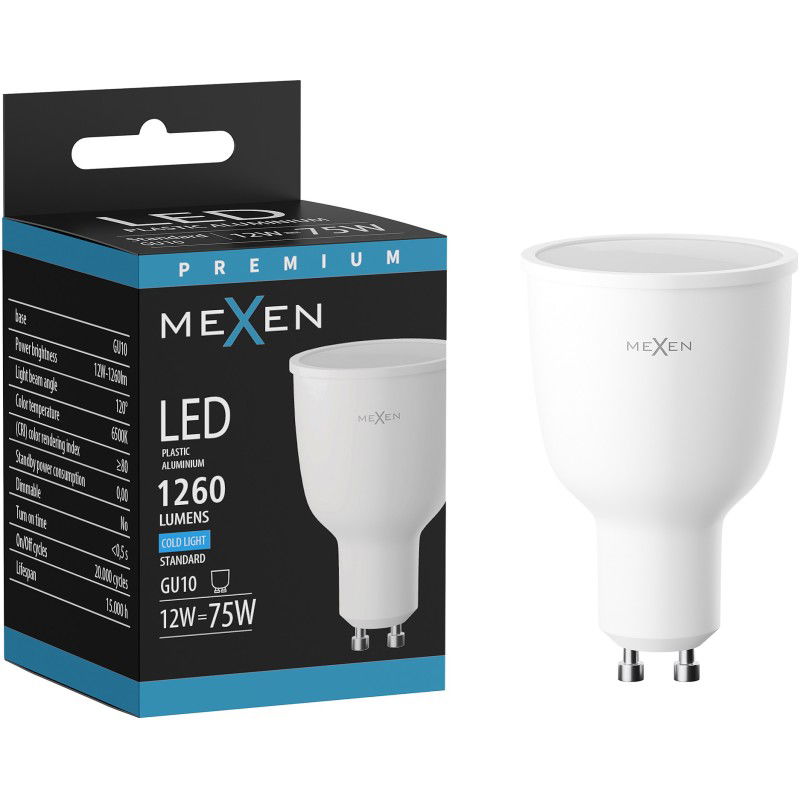 Mexen Nova Bec LED GU10, 12W, Rece - 6500K, 1260 lm - L108-GU10-1265-01