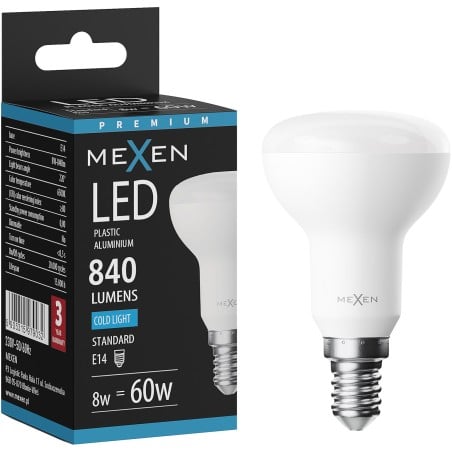 Mexen Nova LED izzó E14, R50, 8W, Hideg - 6500K, 840 lm - L103-E14-0865-01