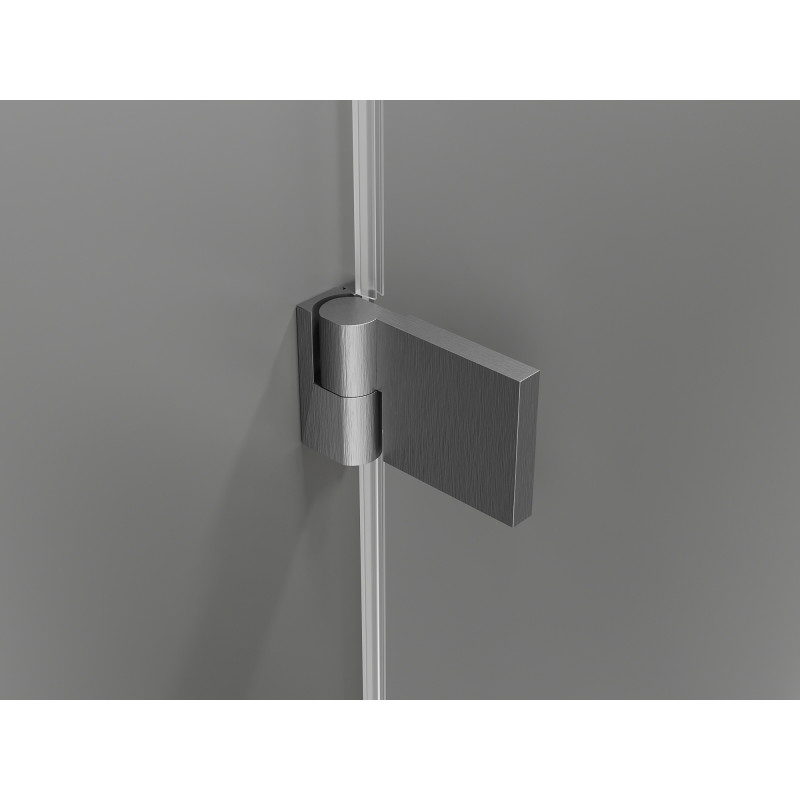 Mexen Lunar-B balra nyíló, átlátszó, 50 cm-es zuhanyajtó, gun gray kefe - 832-050-000-66-00-L