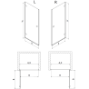 Mexen Lunar-B ușă de duș pivotantă stânga 50 cm, transparentă, gri pușcă periat - 832-050-000-66-00-L
