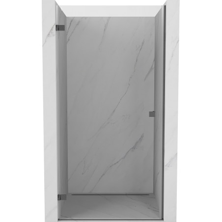 Mexen Lunar-B balra nyíló, átlátszó, 50 cm-es zuhanyajtó, gun gray kefe - 832-050-000-66-00-L