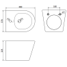 Bidet suspendat Mexen Rico, alb - 35724800